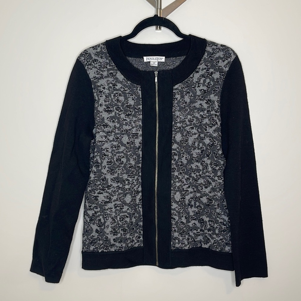 Pendleton Merino Wool Blend Cheetah Cardigan